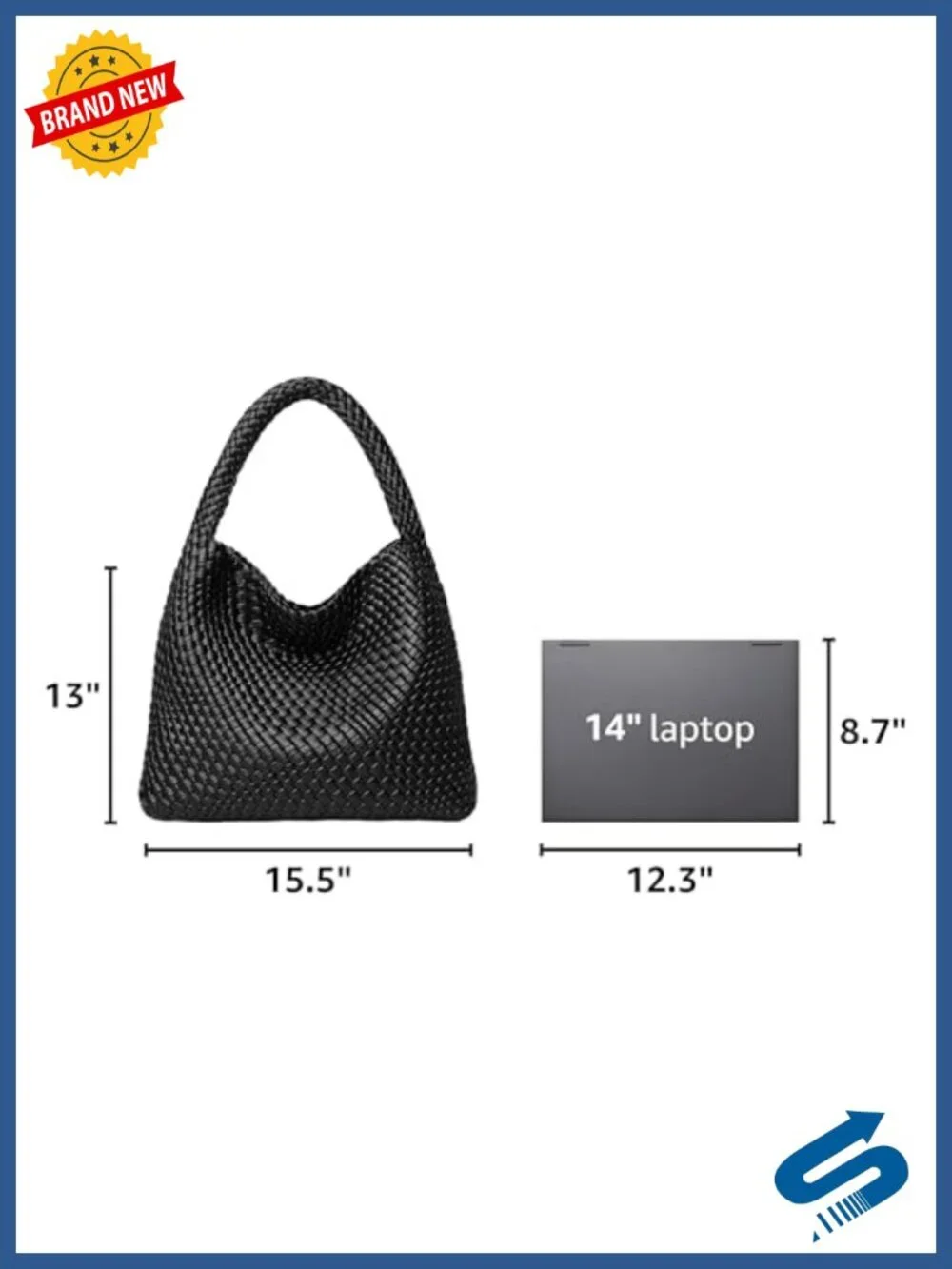 Woven Tote Bag Women Large Capacity Vegan Leather Hobo Purse with Pouch